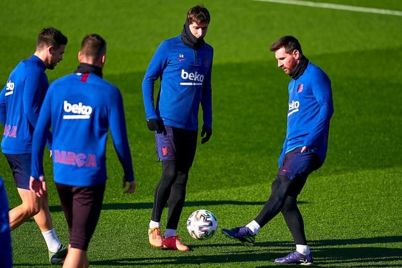 Barcelona players were tested before their first training session after the outbreak, in May